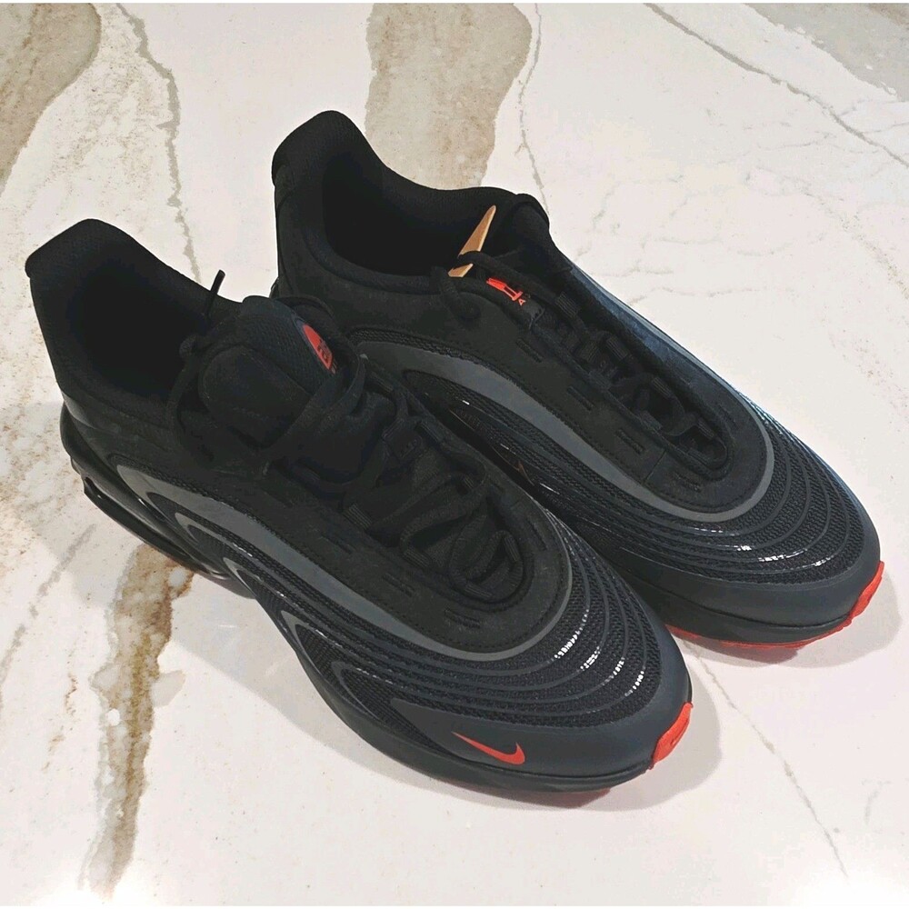 Nike Air Max 97 Men's Low Top Lace-Up Sneakers Black/Red/Gray Size 12